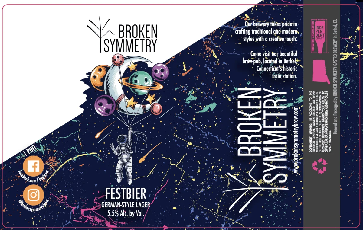 Broken Symmetry "Festbier" German-style lager label — digital print sample