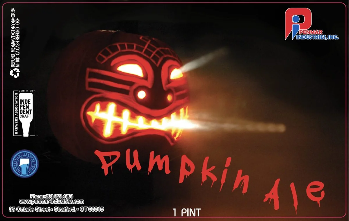 Pumpkin Ale label — digital print sample with seasonal artwork